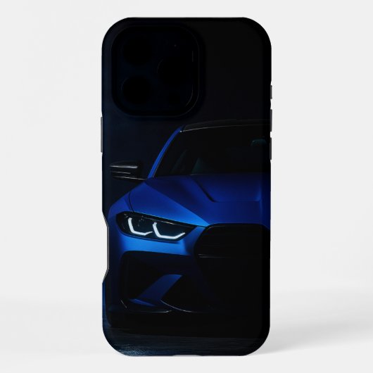 Midnight Blue Beest – Sportauto Straat Case iPhone Hoesje (Achterkant)