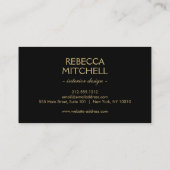 Midnight Blue Bloemen Patroon met Gouden Accenten Visitekaartje (Achterkant)