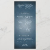 Midnight Blue Bloemen Posh Huwelijksprogramma Programmakaart (Achterkant)