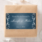 Midnight Blue Bloemen Posh Water Fles Label (Insitu)