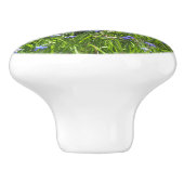 Midnight blue bloemen tail left knobbelkip keramische knop (Zijkant)