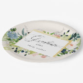 Midnight Blue Blush Bloemen Afstuderen Papier Bord (Gekanteld)