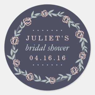 Midnight Blue, Blush en Sage Vrijgezellenfeest Fav Ronde Sticker