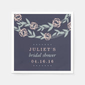 Midnight Blue, Blush Pink and Sage Vrijgezellenfee Servetten (Voorkant)