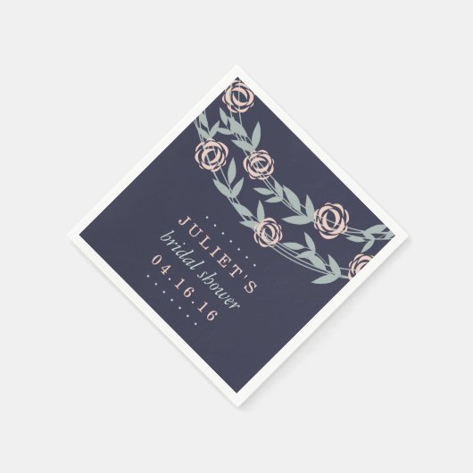 Midnight Blue, Blush Pink and Sage Vrijgezellenfee Servetten (Hoek)