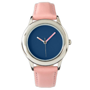 Midnight Blue & Blush Pink Custom Horloge