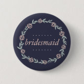 Midnight Blue, Blush Pink en Sage Bridesmaid Ronde Button 5,7 Cm (Voorkant)
