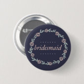 Midnight Blue, Blush Pink en Sage Bridesmaid Ronde Button 5,7 Cm (Voorkant /achterkant)