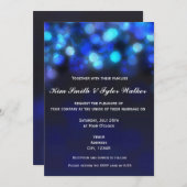 Midnight Blue Bokeh Light Sky Huwelijksuitnodiging Kaart (Voorkant / Achterkant)