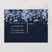 Midnight Blue Bokeh Lights Wedding Save the Date Aankondigingskaart (Achterkant)