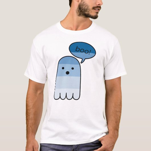 Midnight Blue Boo Ghost T-shirt (Voorkant)