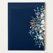 Midnight Blue Botanical Floral Planner (Achterkant)