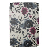 Midnight Blue Bourgogne Inky Floral Almond Beige Badmat (Voorkant Verticaal)