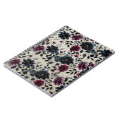 Midnight Blue Bourgogne Inky Floral Amandelbruilof Notitieboek (Linkerzijde)