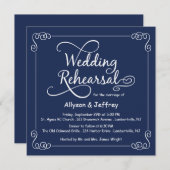 Midnight Blue bruiloft repetitie uitnodiging (Voorkant / Achterkant)