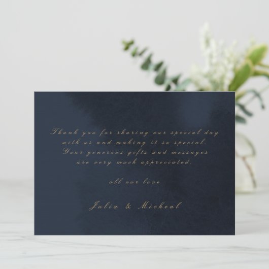 Midnight Blue Calligraphy Weddenschap Hartelijk da Kaart (Staand voorkant)