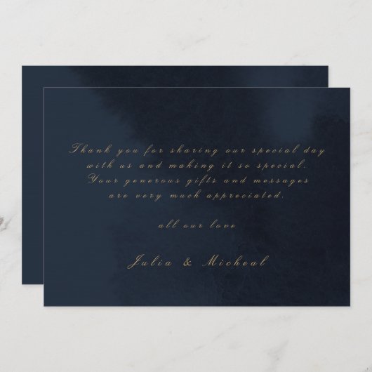 Midnight Blue Calligraphy Weddenschap Hartelijk da Kaart (Voorkant / Achterkant)