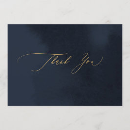 Midnight Blue Calligraphy Weddenschap Hartelijk da Kaart