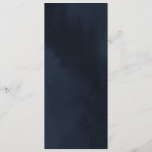 Midnight Blue Calligraphy Wedding Menu Kaart (Achterkant)