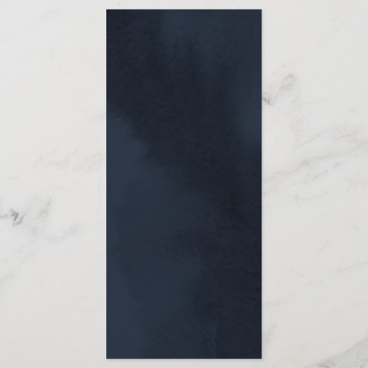 Midnight Blue Calligraphy Wedding Program Kaart (Achterkant)