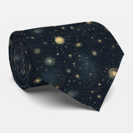 Midnight Blue Celestial monogram Stropdas
