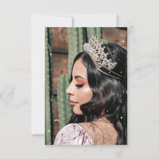 Midnight Blue Celestial Quinceanera bedankkaart (Achterkant)