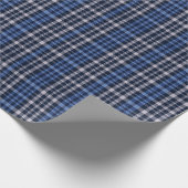 Midnight Blue Check Plaid Cadeaupapier (Hoek)
