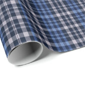 Midnight Blue Check Plaid Cadeaupapier (Rol Hoek)