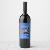 Midnight Blue Cheers Nieuwjaar Foto Wine Label Wijn Etiket (Voorkant)