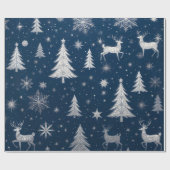Midnight Blue Christmas Wrapping Paper Cadeaupapier (Vlak)