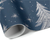 Midnight Blue Christmas Wrapping Paper Cadeaupapier (Rol Hoek)
