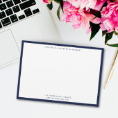 Midnight Blue Classic Border Flat Note Kaart Notitiekaartje