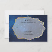 Midnight Blue Constellation Wedding RSVP (Voorkant)