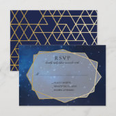 Midnight Blue Constellation Wedding RSVP (Voorkant / Achterkant)