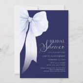 Midnight Blue Coquette Bow Vrijgezellenfeest Kaart (Voorkant)