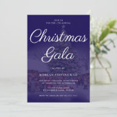 Midnight Blue Corporate Christmas Gala Party Kaart (Staand voorkant)