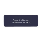 Midnight Blue Creative Handschrift Script Plain Etiket (Voorkant)