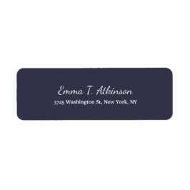 Midnight Blue Creative Handschrift Script Plain Etiket