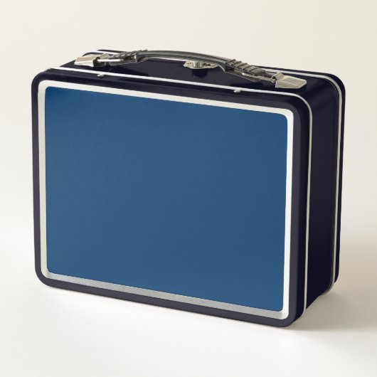 Midnight Blue Custom Retro Metalen Lunchbox (Achterkant)