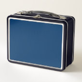 Midnight Blue Custom Retro Metalen Lunchbox (Voorkant)