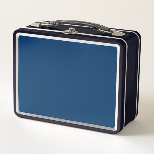 Midnight Blue Custom Retro Metalen Lunchbox (Voorkant)