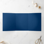 Midnight Blue Custom Trifold Uitnodiging (Binnen)