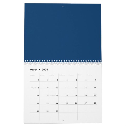 Midnight Blue Custom Wall Calendar – Bulk Orders Kalender (Mar 2026)