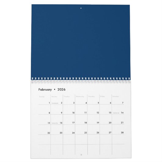Midnight Blue Custom Wall Calendar – Bulk Orders Kalender (Feb 2026)