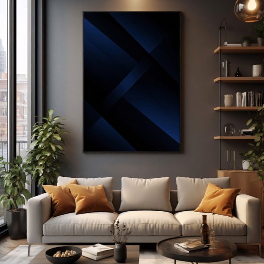 Midnight Blue Depth Canvas Afdruk