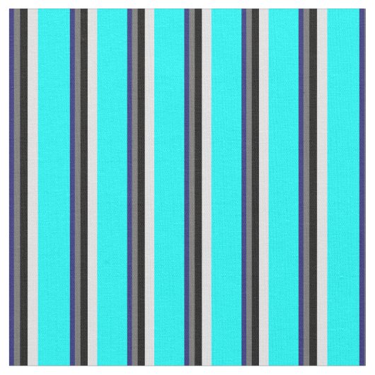 Midnight Blue, Dim Grey, Black, Lavender & Cyan Stof (Close Up)