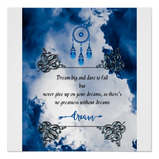 Midnight Blue Dream wever Glanzend Poster (Voorkant)