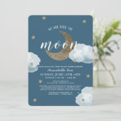 Midnight Blue Drive-by Baby shower Kaart (Staand voorkant)