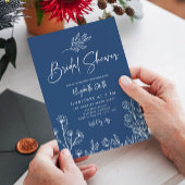 Midnight Blue Elegant modern Simple Vrijgezellenfe Kaart