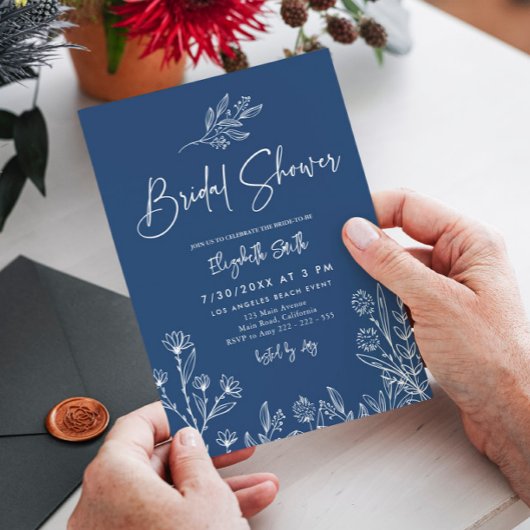 Midnight Blue Elegant modern Simple Vrijgezellenfe Kaart